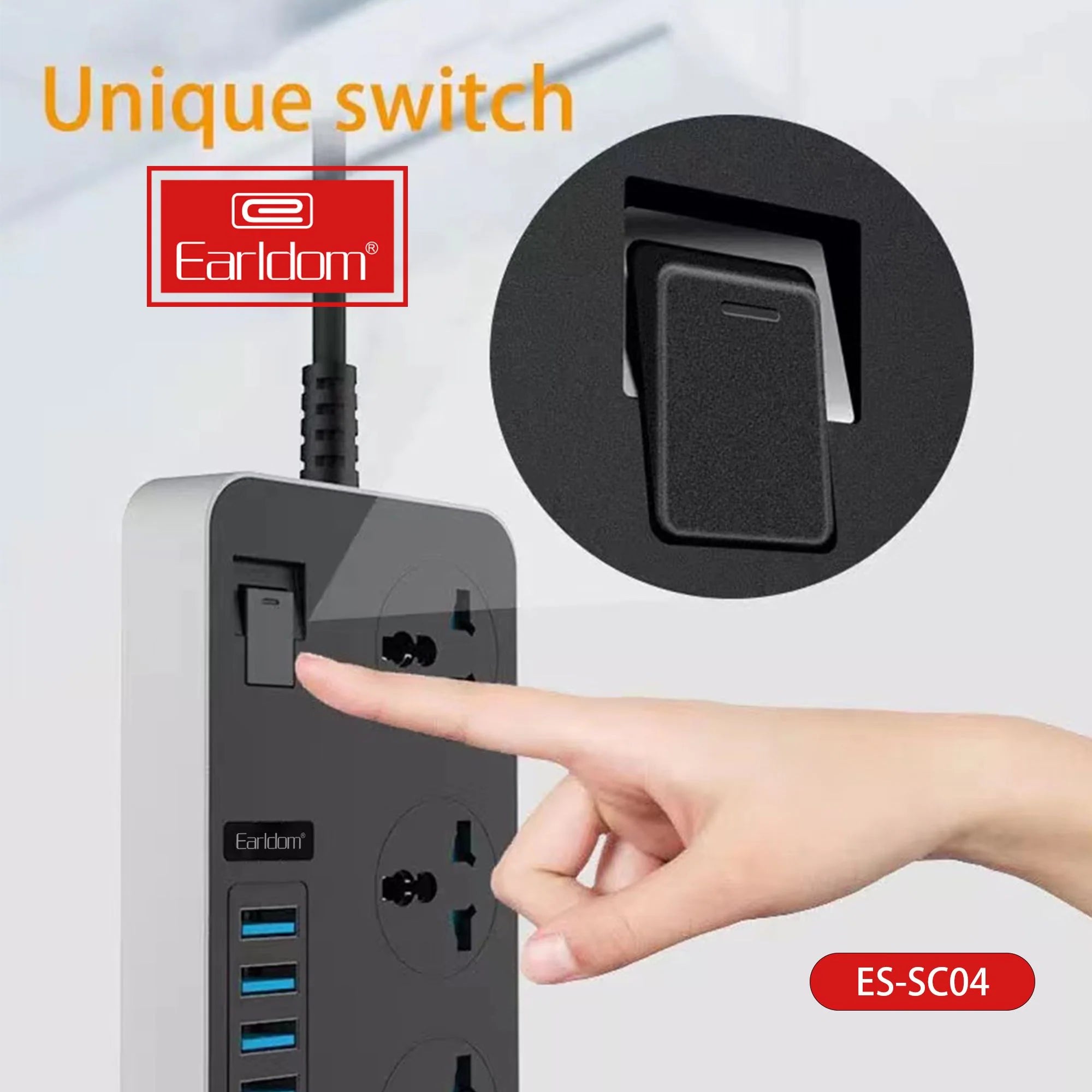 Earldom SC04 3000 W Power Socket, 3 Power Plus and 6 USB Extension
