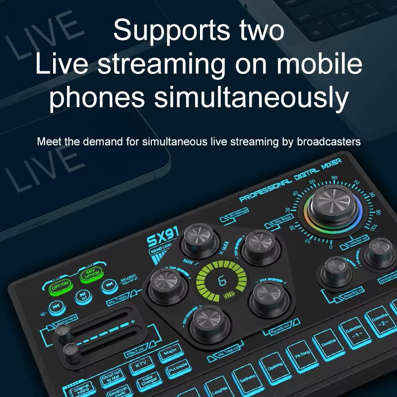 بطاقة صوت احترافية SX91 مع مجموعة ميكروفون U87P كاملة