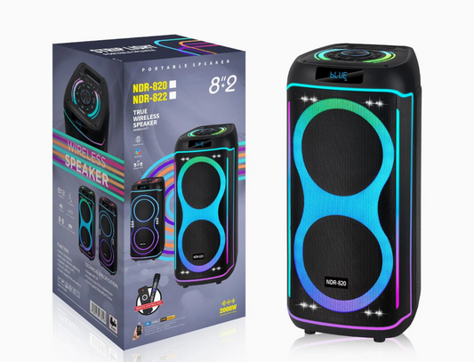 NDR-820 DUAL 8 Inch Bluetooth Party Wireless Karaoke Speaker