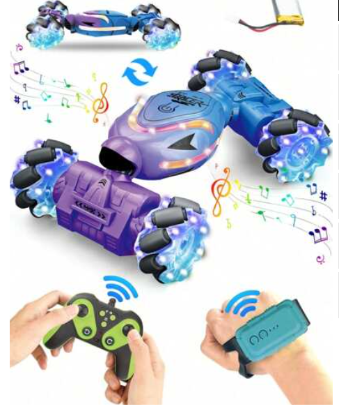 سيارة حيلة تعمل بالتحكم عن بعد، دفع رباعي 2.4 جيجاهرتز، مع استشعار للإيماءات