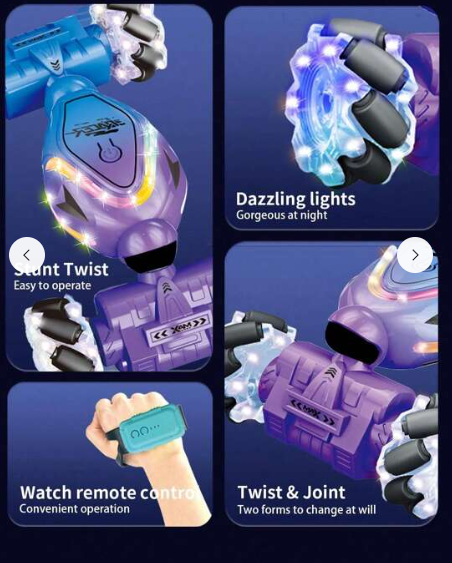 سيارة حيلة تعمل بالتحكم عن بعد، دفع رباعي 2.4 جيجاهرتز، مع استشعار للإيماءات