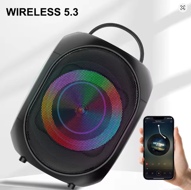 ZQS-W4106 مكبر صوت كاريوكي محمول مع ميكروفون مزدوج