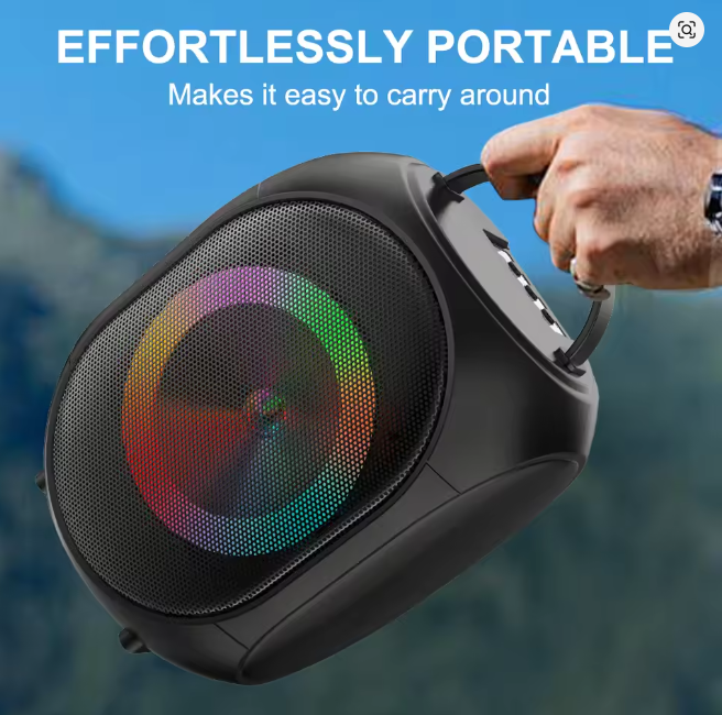 ZQS-W4106 Portable Speaker Karaoke BT/FM/USB/TF/AUX/MIC/TWS Large Capacity Battery Dual Microphone Wireless Duet Party Outdoor