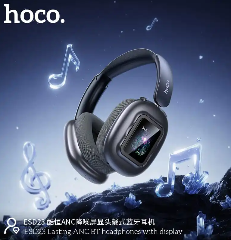 HOCO ESD23 ANC Bluetooth Headphones with Display