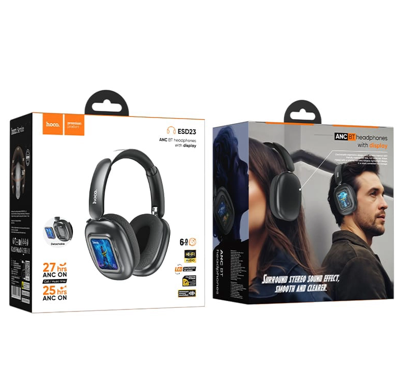 HOCO ESD23 ANC Bluetooth Headphones with Display