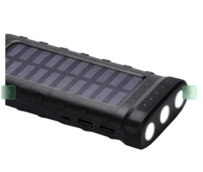 Solar Power Bank With Led Light 15000 mah