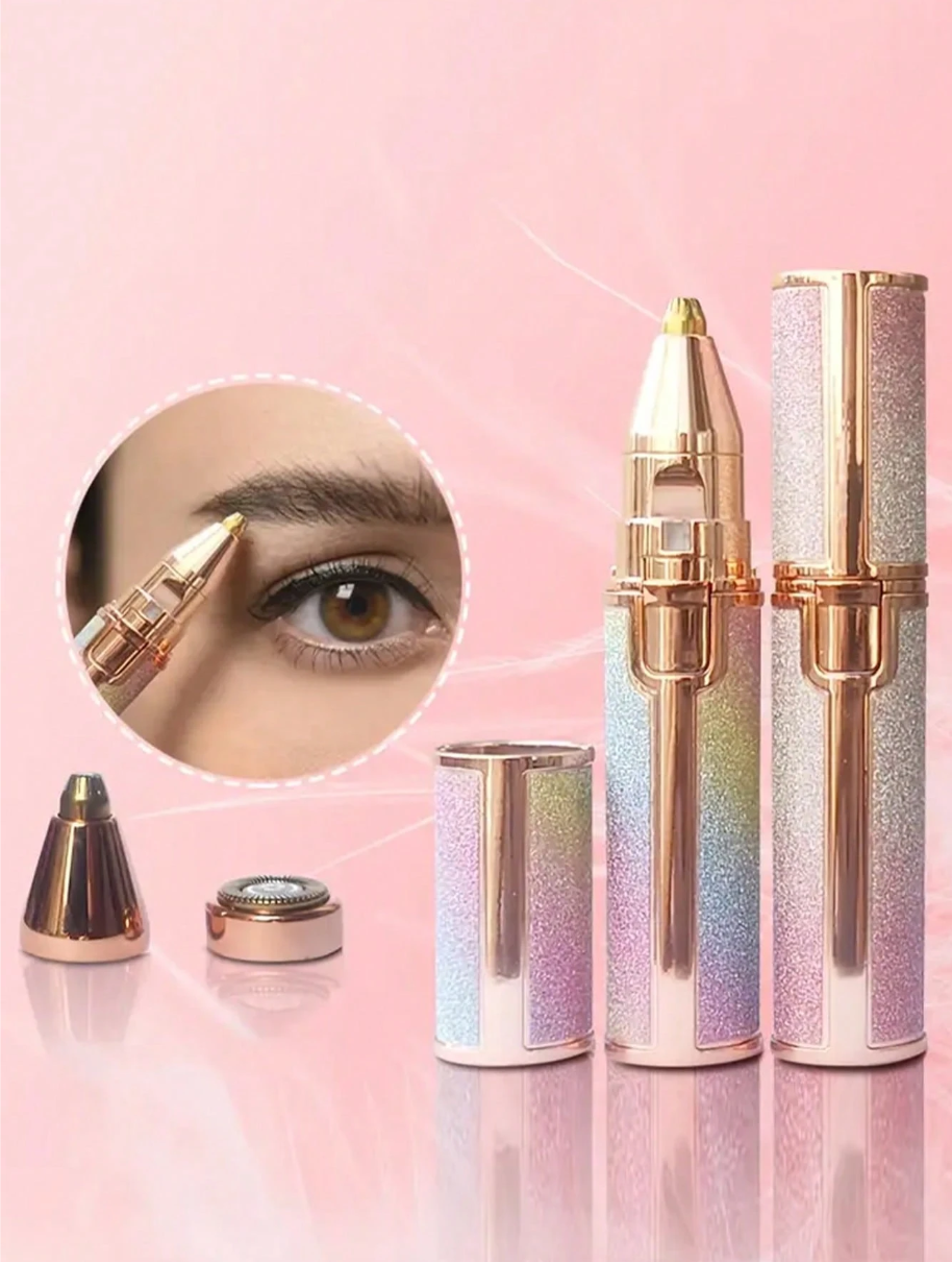 ماكينة حلاقة صغيرة لإزالة الشعر للنساء مع أحمر شفاه للحلاقة وتشذيب الحواجب