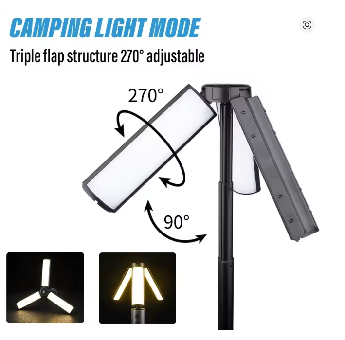 مصباح تخييم متعدد الوظائف 2 في 1 قابل لإعادة الشحن عبر USB/مصباح يدوي مع خطاف