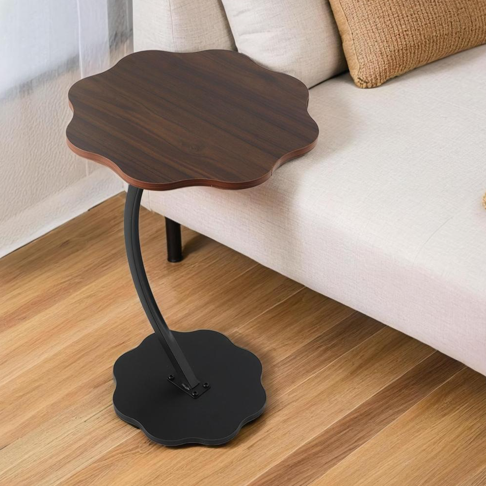 Living room sofa sideboard Light luxury round/ Flower small coffee table Brown