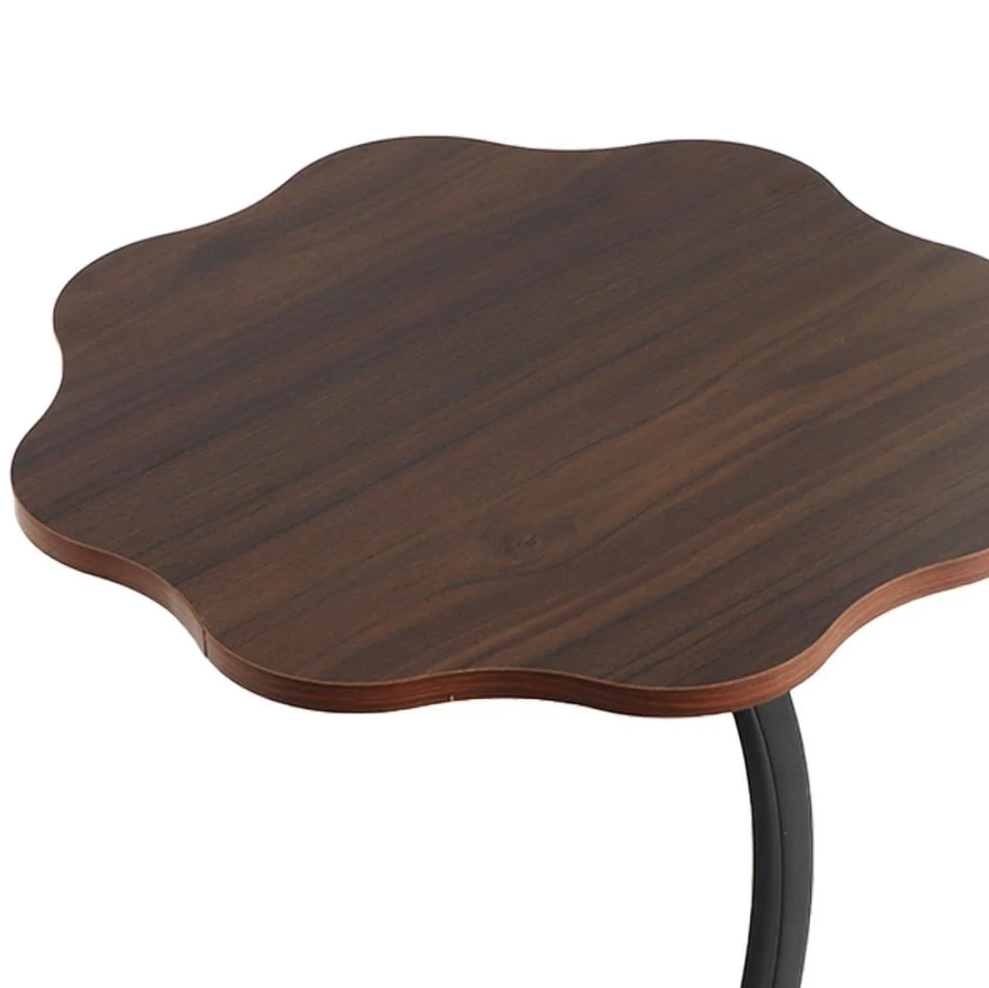 Living room sofa sideboard Light luxury round/ Flower small coffee table Brown