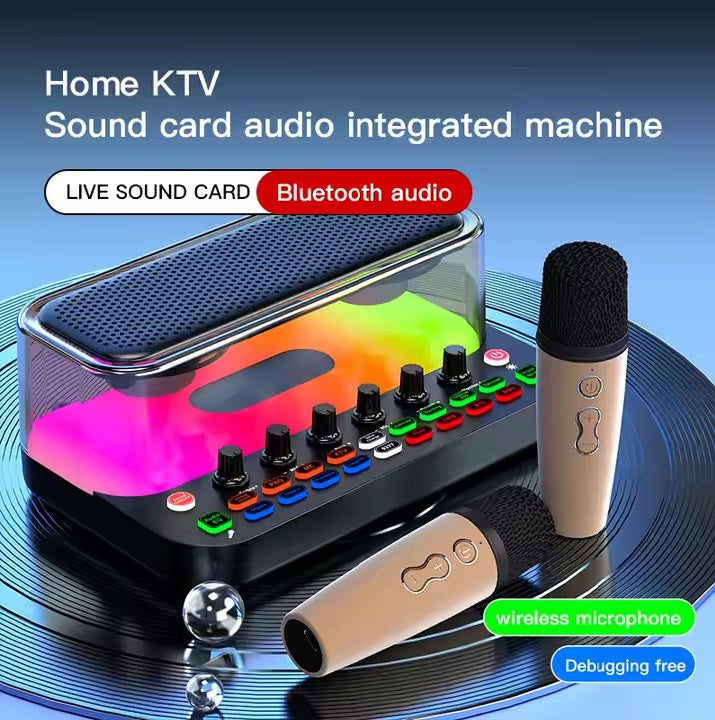 بطاقة صوت SY11 بلوتوث مع ميكروفون لاسلكي مزدوج 