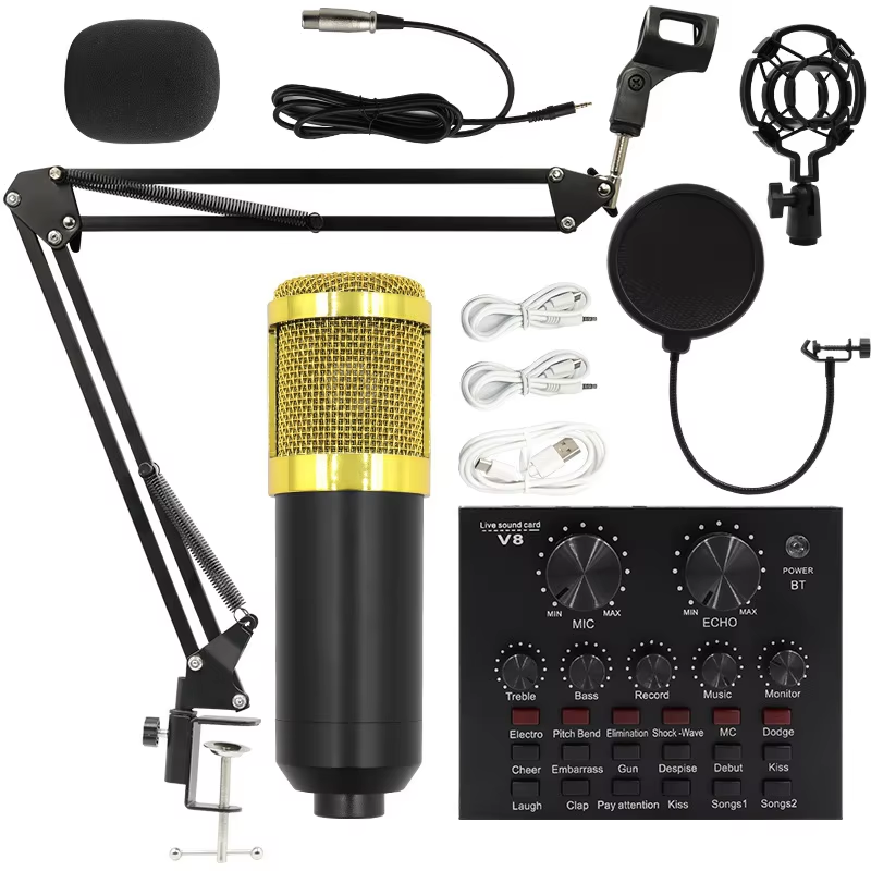 V8 Sound card with BM800 Microphone full set