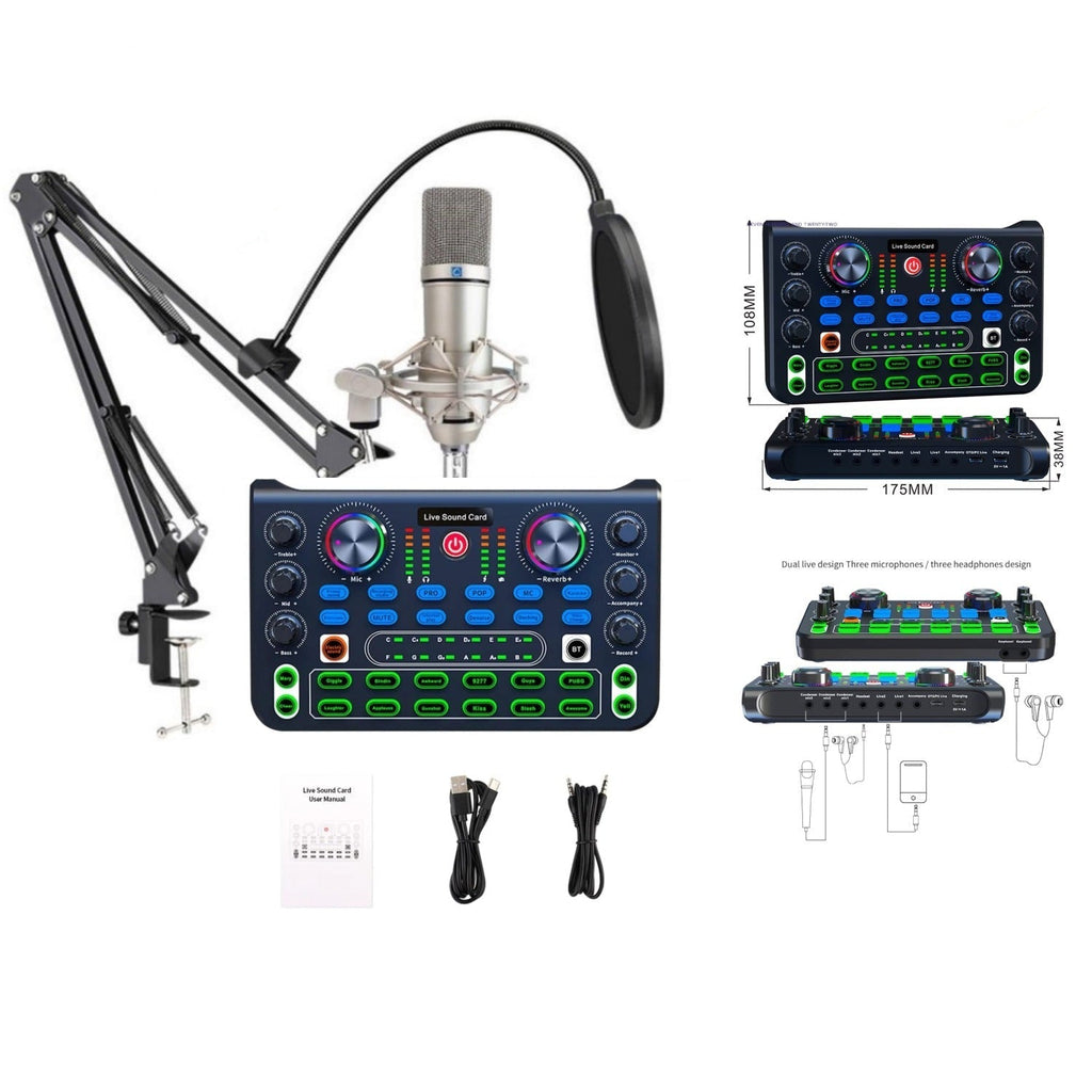 بطاقة صوت X60 مع ميكروفون U87P مجموعة كاملة