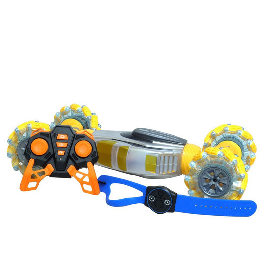 4WD Spray Rc Twist Car 2.4G Radio Control Music Light Stunt Spraying Remote Control Car Watch Control Twist Toy Car