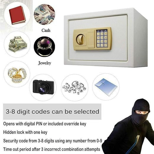 Digital Safe with Removable Shelf, Steel High Security Safe Electronic Safe with Combination Lock