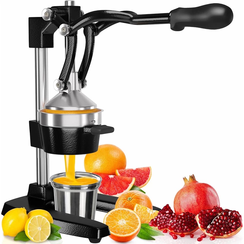 Citrus juicer orange squeezer and lemon squeezer manual press metal grey