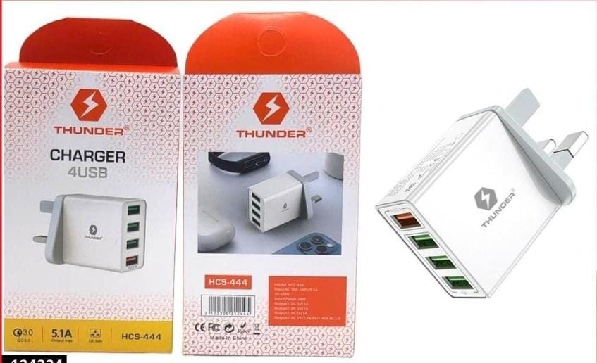 شاحن Thunder USB بأربعة منافذ