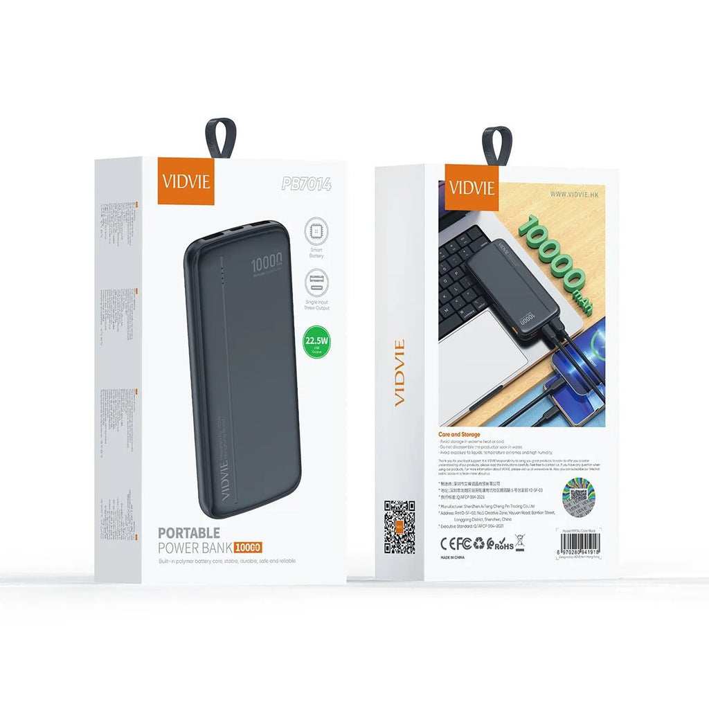 بنك طاقة Vidvie PB7014 بسعة 10000 مللي أمبير مع شحن سريع PD بقوة 22.5 وات