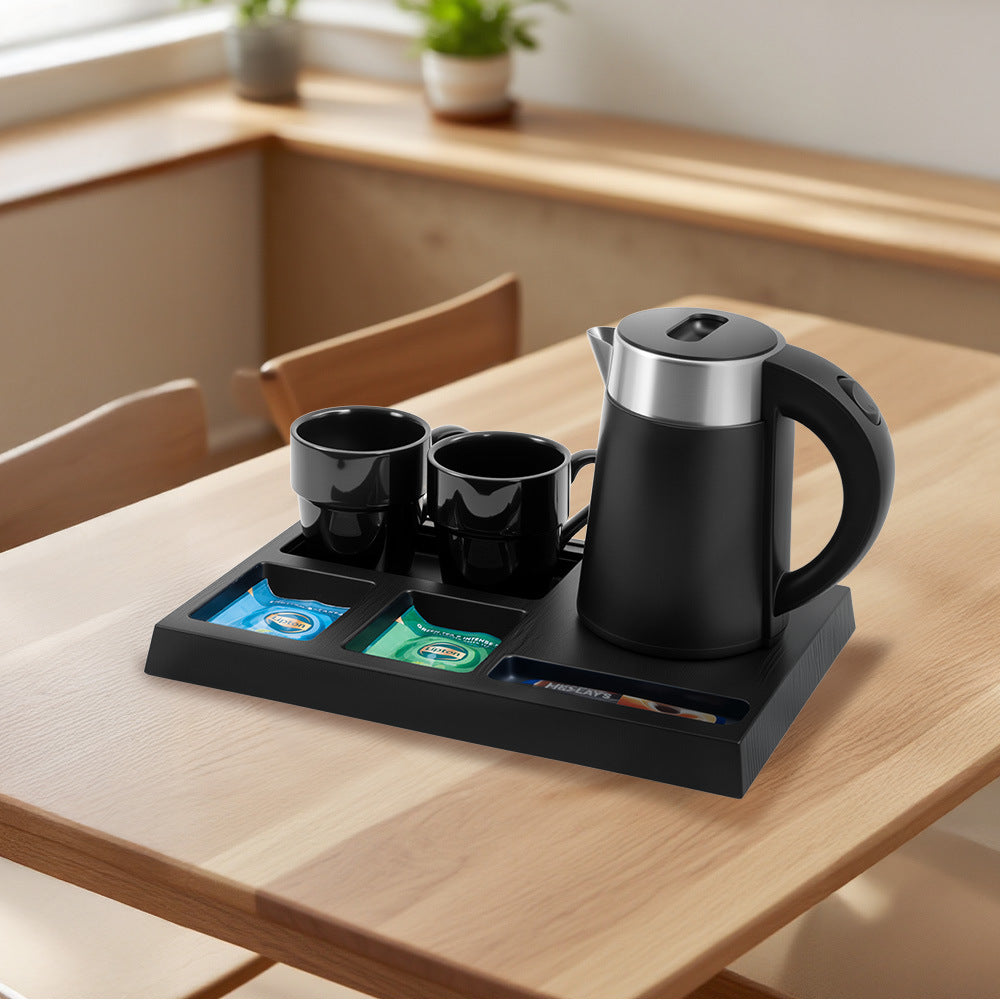 Electric Hotel Kettle With 2 Ceramic Cups Black 1.2L