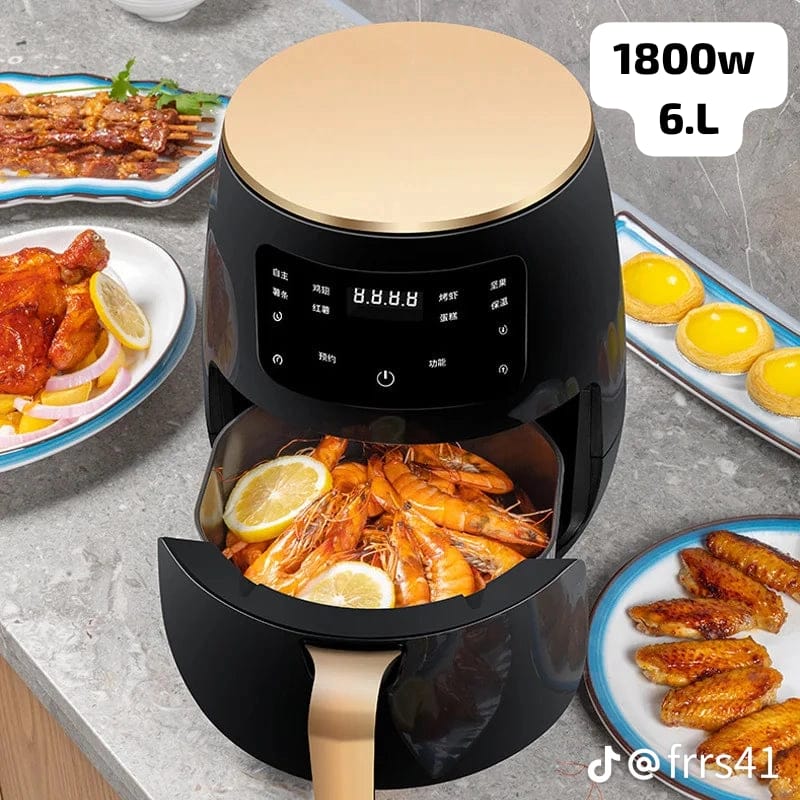 6L 1800W Air Fryer - 360 Rapid Hot Circulation Technology Air Fryer