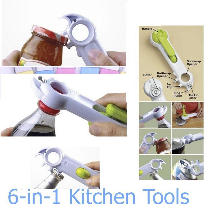The 6 in 1 Kitchen Tool jar bottle opener