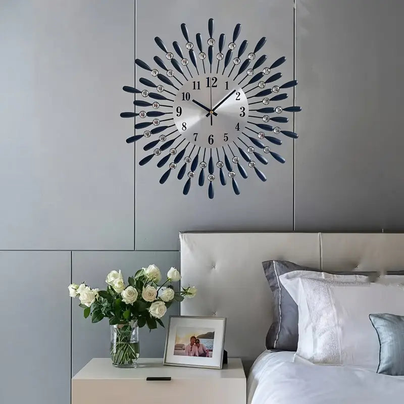 Droplet Design Black Metal Fancy Wall Clock