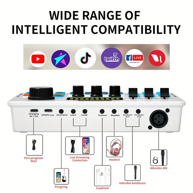 بطاقة صوت Q6S مع مجموعة ميكروفون U87P كاملة