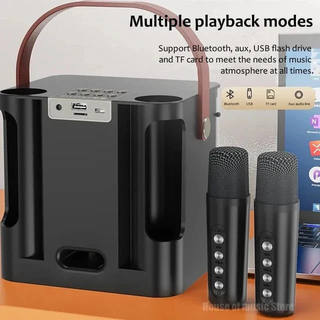 M23 PLUS مكبر صوت كاريوكي بلوتوث RGB مع ميكروفون مزدوج