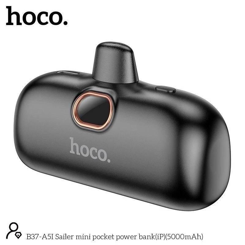 HOCO B37-A5I Sailer Mini Pocket Capsule Power Bank (5000mAh) For iPhone & Type C Android
