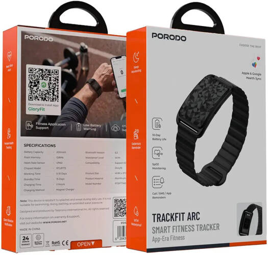 Porodo TrackFit Arc Smart Fitness Tracker with Magnetic Strap