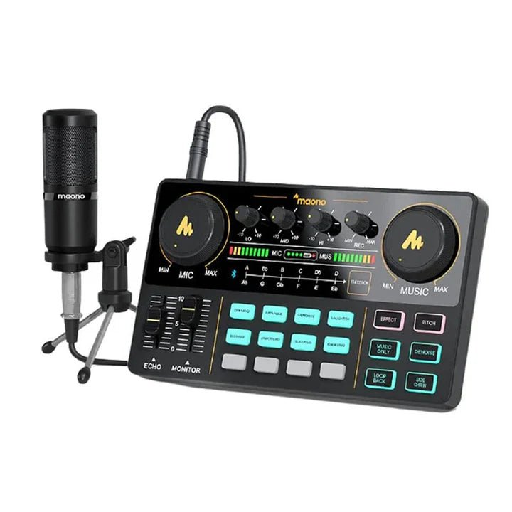 Maonocaster Maonocaster AU-AM200S1 Lite Portable All-In-One Podcast Production Studio With Microphone And Audio Interface for Podcast, Games
