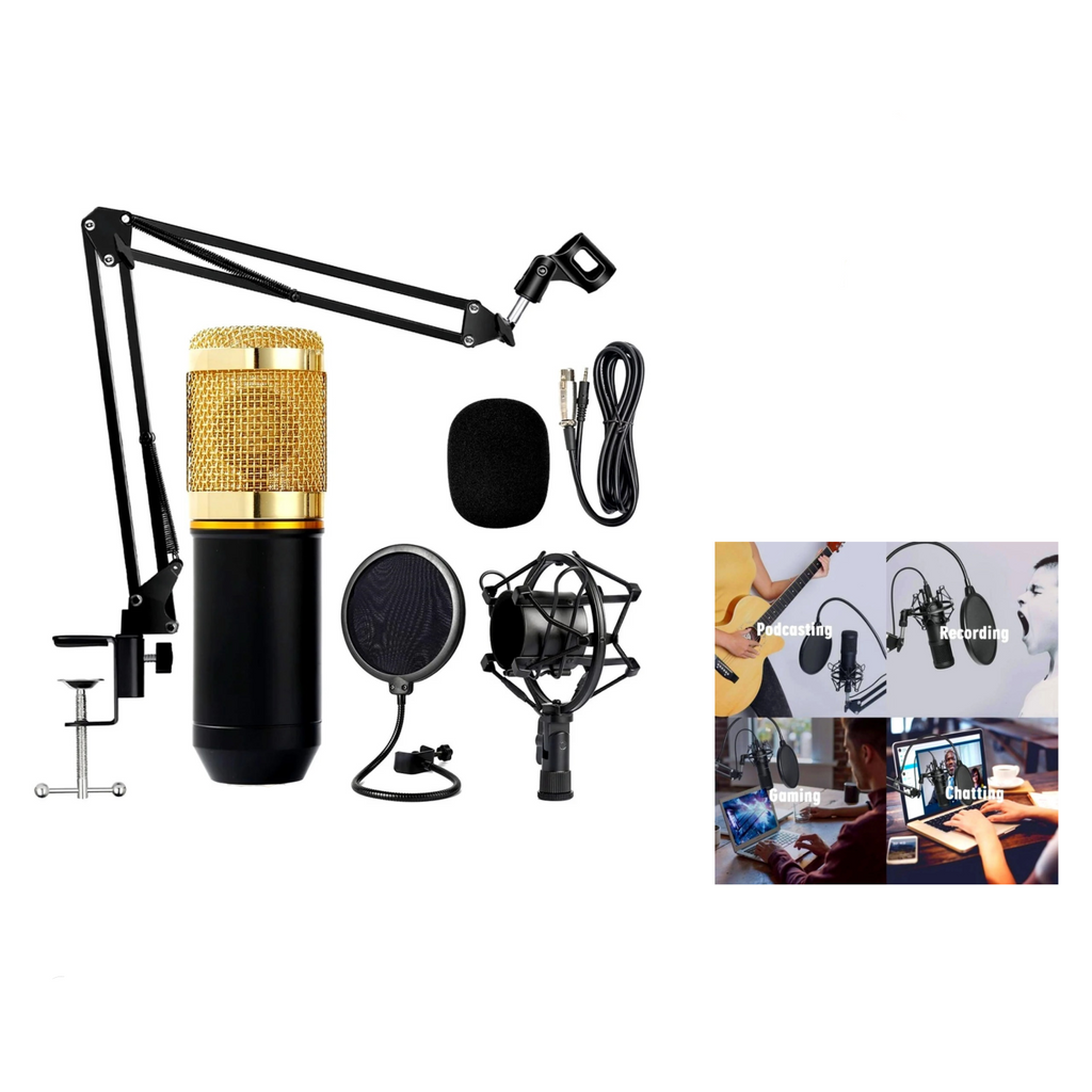 Bm800 Condenser Microphone With Stand, Filter & Mic Cover
