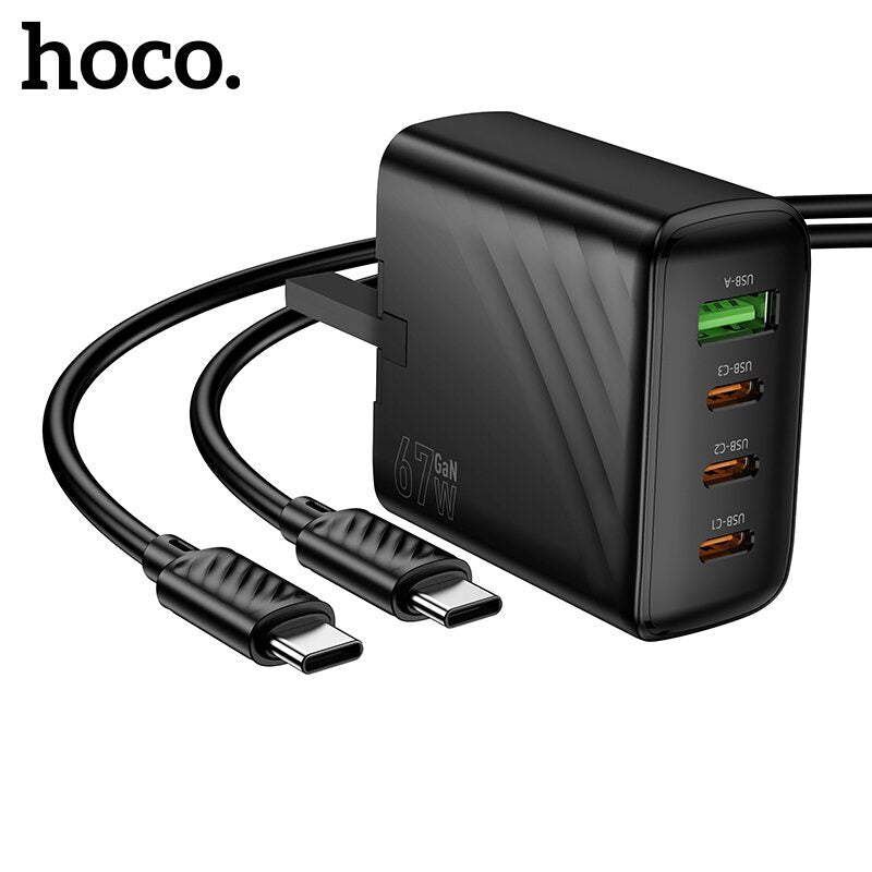 HOCO CS27B PD67W3 4 Port Charger With Type-C To Type-C Cable