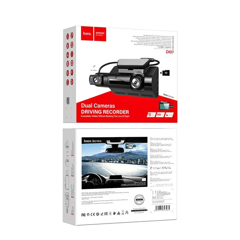 مسجل قيادة بكاميرا مزدوجة من Hoco Di07