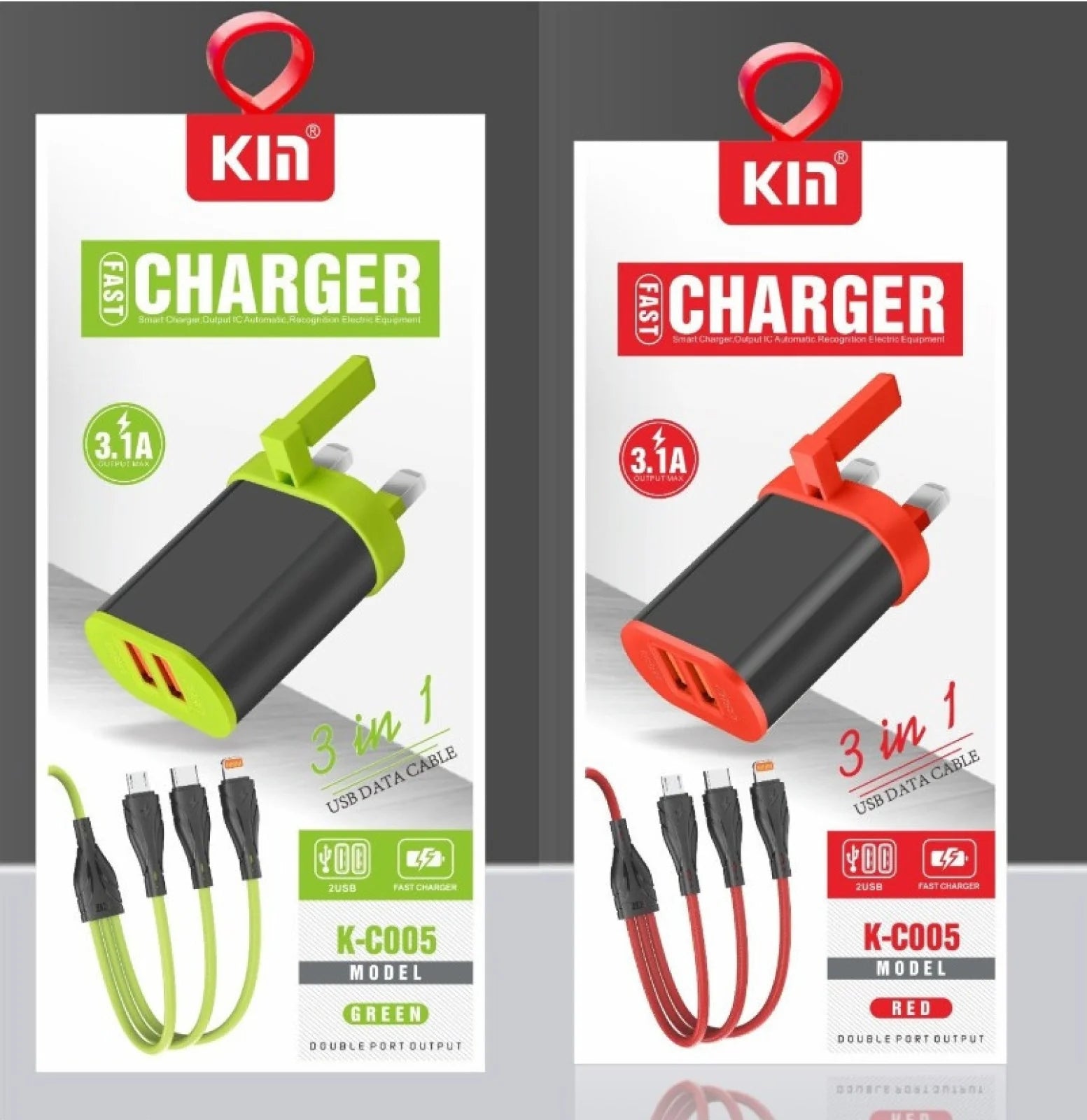 كين 3 في 1 كابل شاحن سريع