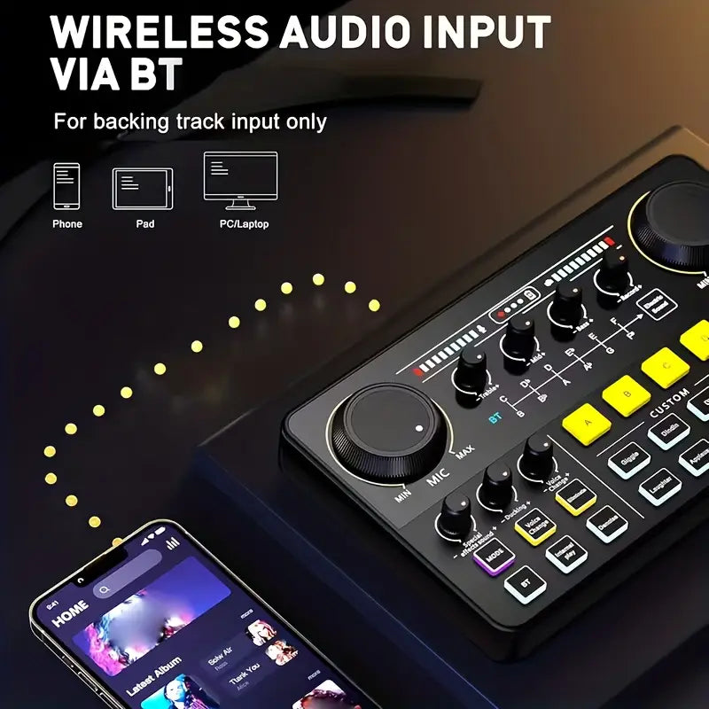 بطاقة صوت P300 مع مجموعة ميكروفون U87P تعمل عبر USB، نظام بث وتسجيل وصوت مباشر متكامل