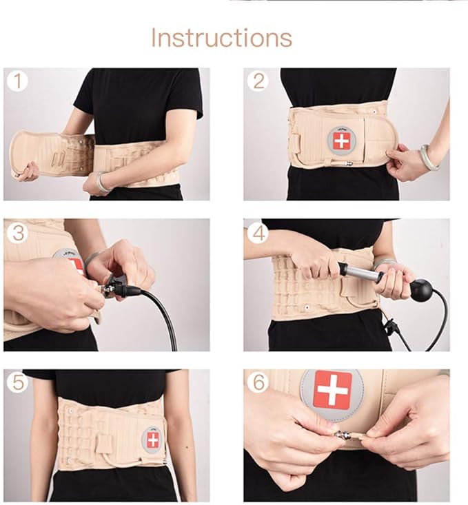 Decompression Back Belt, Back Support Belt Lower Back Pain Relief Spill Air Traction Belt for Lower Back Pain Relief, Back Support & Lumbar Traction, One Size for 29 Inches To 49 Inches Waists