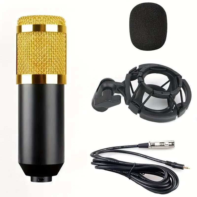 BEE Live Sound Card Bm800 Microphone Set Portable Podcast Mixer with With Studio Effects