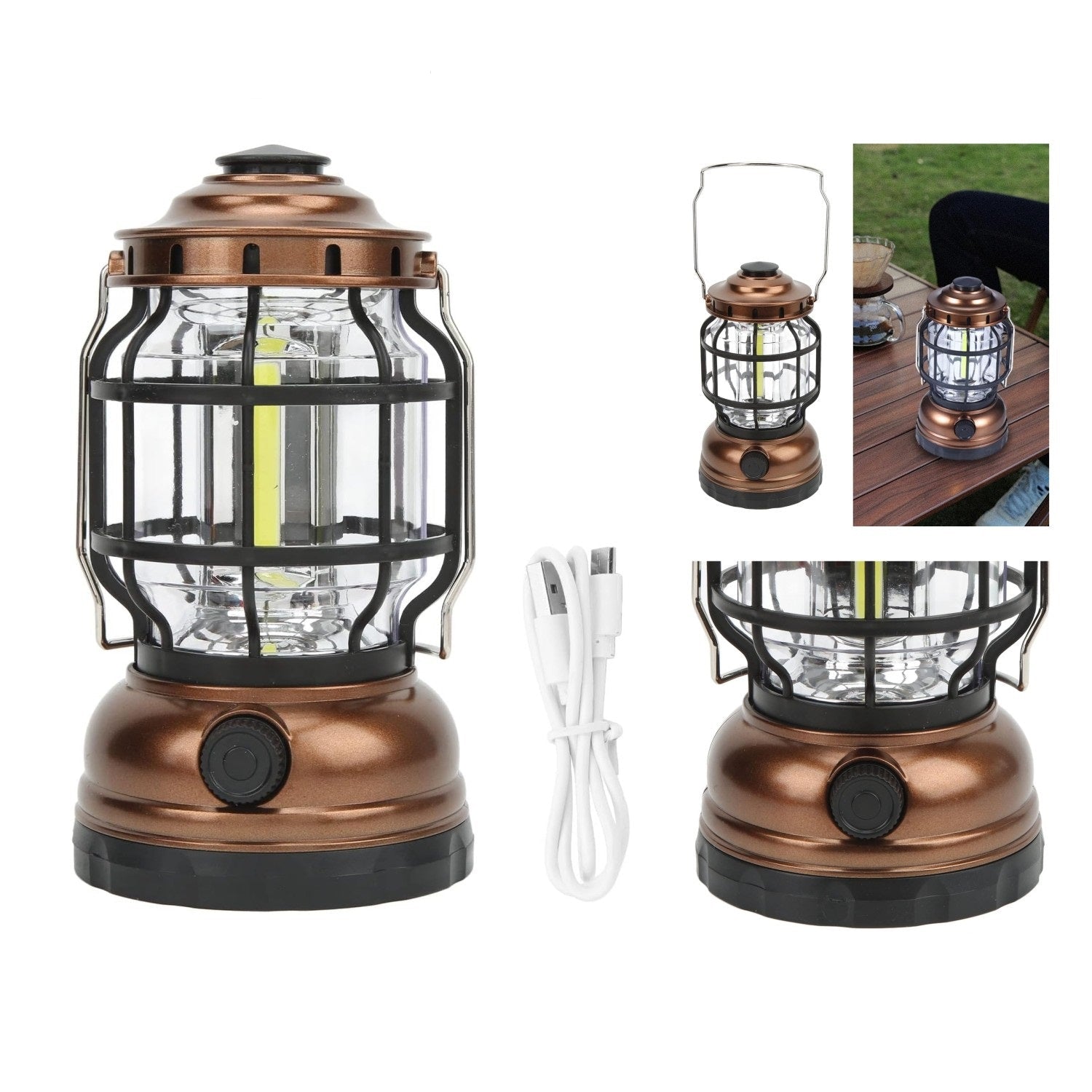 فانوس تخييم LED قابل لإعادة الشحن عبر USB