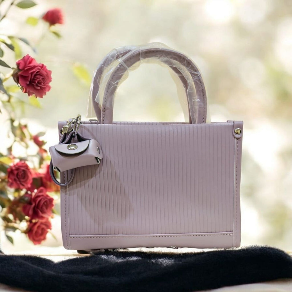 حقيبة كتف جلدية PU بمظهر مطوي