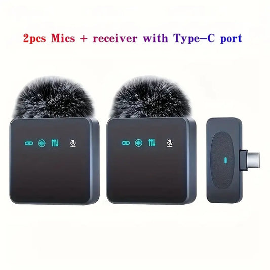 DUAL Wireless Lavalier Microphone with Windproof Noise Reduction
