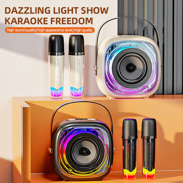 مكبر صوت كاريوكي محمول متعدد الوسائط مزود بميكروفونين - K29