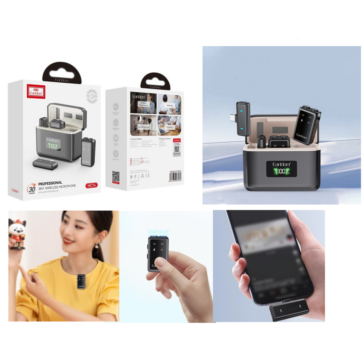 Earldom ET-MC14 Wireless Lavalier Microphone - 2.4GHz