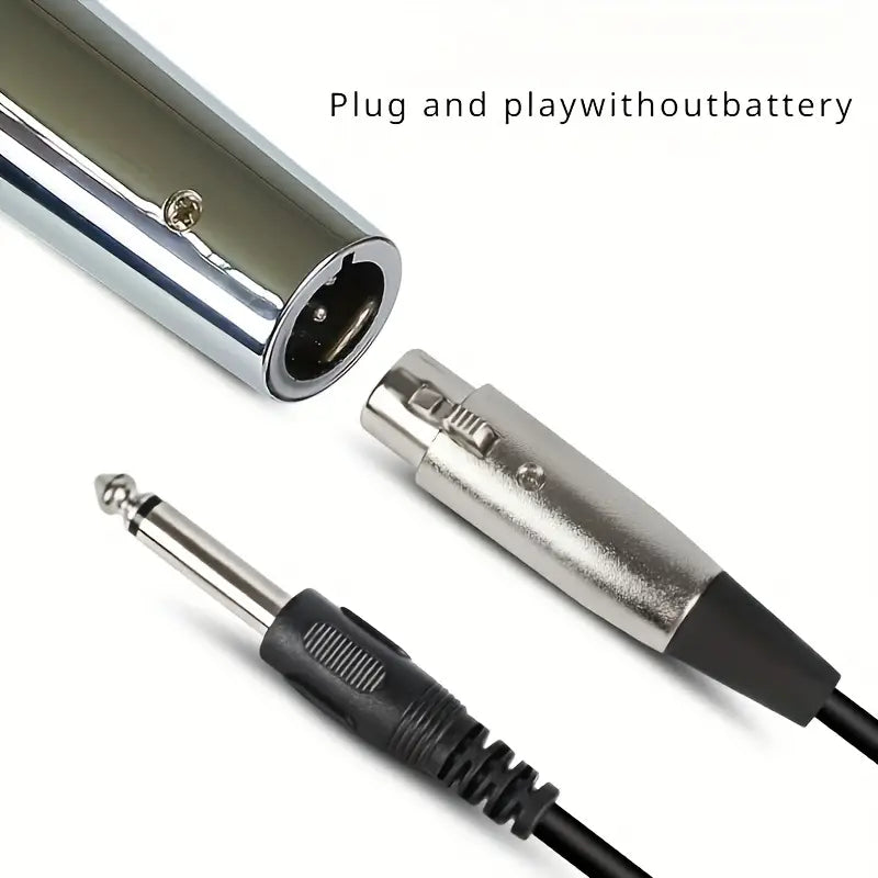 Universal wired moving-coil microphone, Silvery classic handheld karaoke microphone