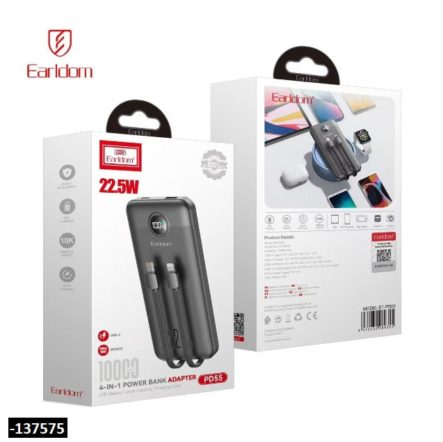 Earldom 22.5W 4in1 10000mAh Power Bank PD55