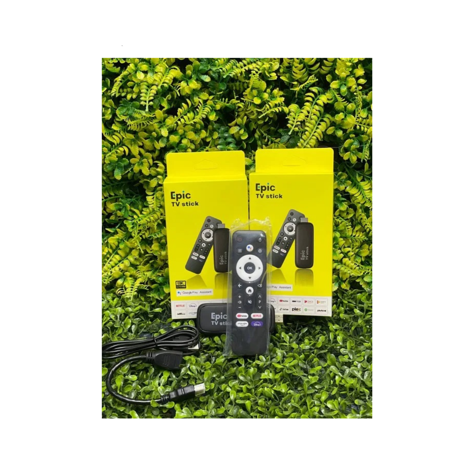 عصا تلفزيون Epic 4K Android مع جهاز تحكم عن بعد