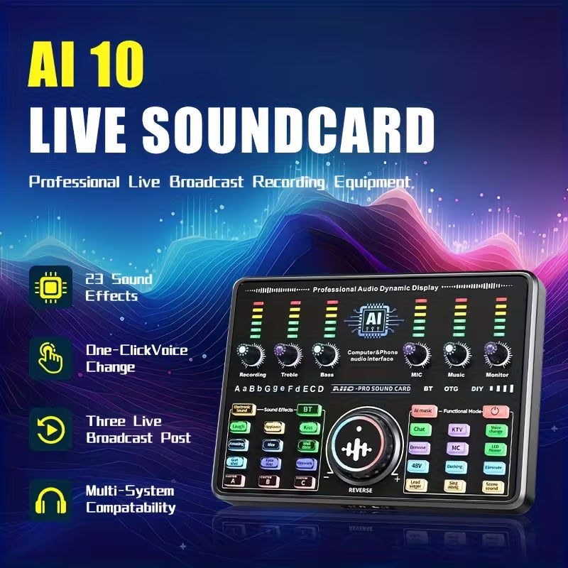 Ai10 SOUND CARD WITH F22 MIC Studio Kit
