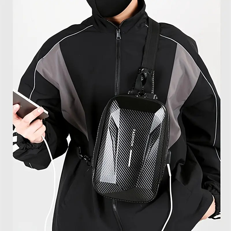 حقيبة كروس بودي عصرية للرجال مصنوعة من قشرة صلبة ومضادة للسرقة