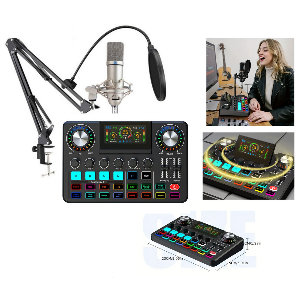 بطاقة صوت F668 مع مجموعة ميكروفون U87P كاملة