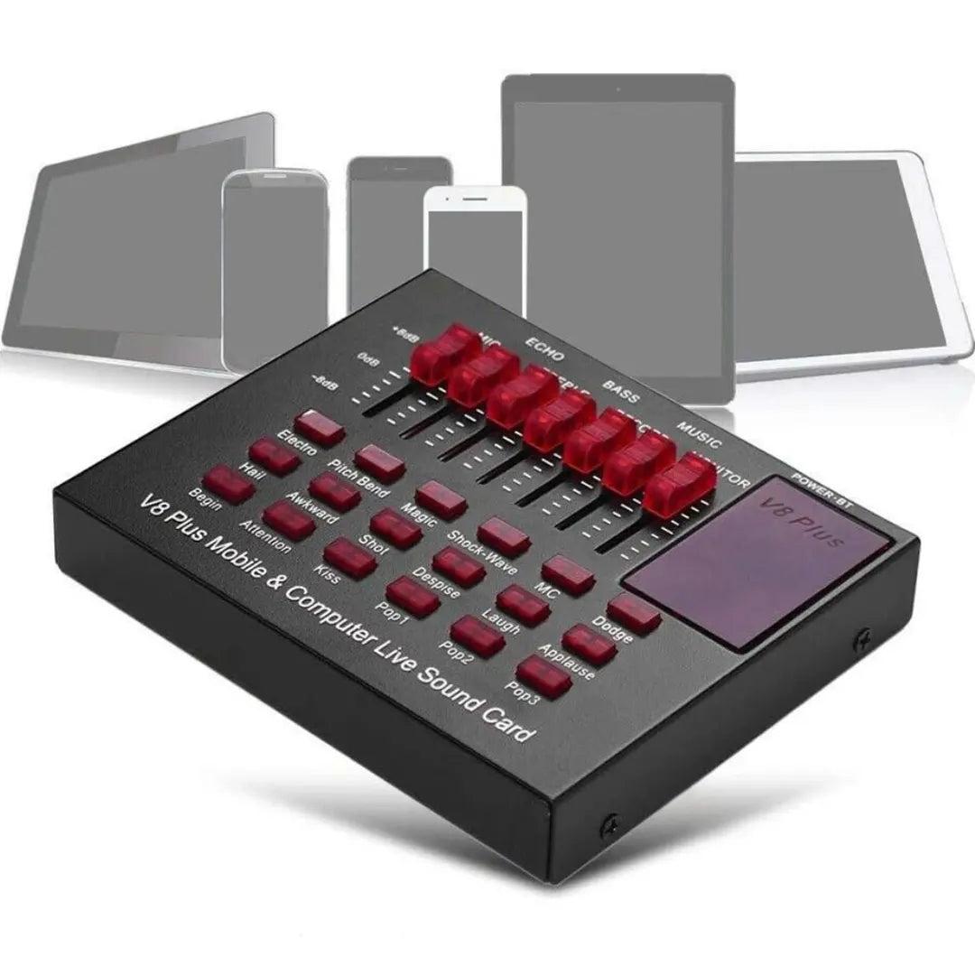 بطاقة صوت البث المباشر لبودكاست V8 Plus